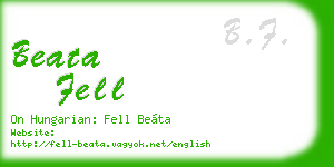beata fell business card